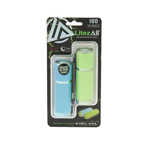 Litezall Glow In the Dark Flashlight, 2PK LA-GIDx2-12/24